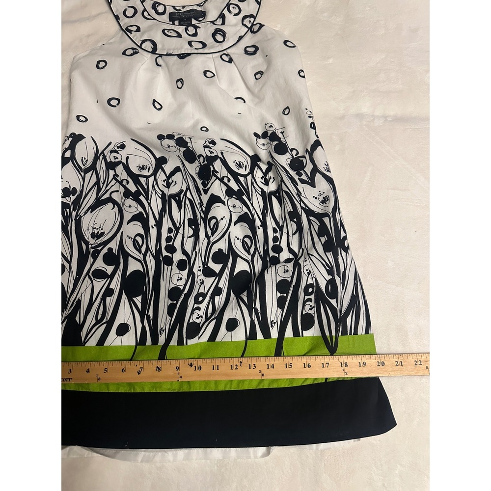 RB Collection New York Floral Circle Cotton Shift Dress White Black Green 6 - Picture 14 of 14
